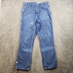 Carhartt Men's Jean's 32x32 Dungaree Loose Utility Workwear Faded Paint Splatter